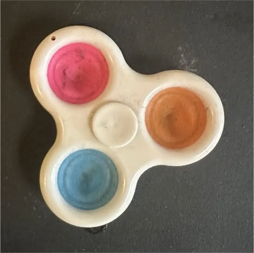 Tri-Color Tactile Sensory Fidget Popper Toy Pink Blue Orange
